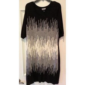 Allison Brittney Sweater Dress Black Beige Womens Size XL Extra Large